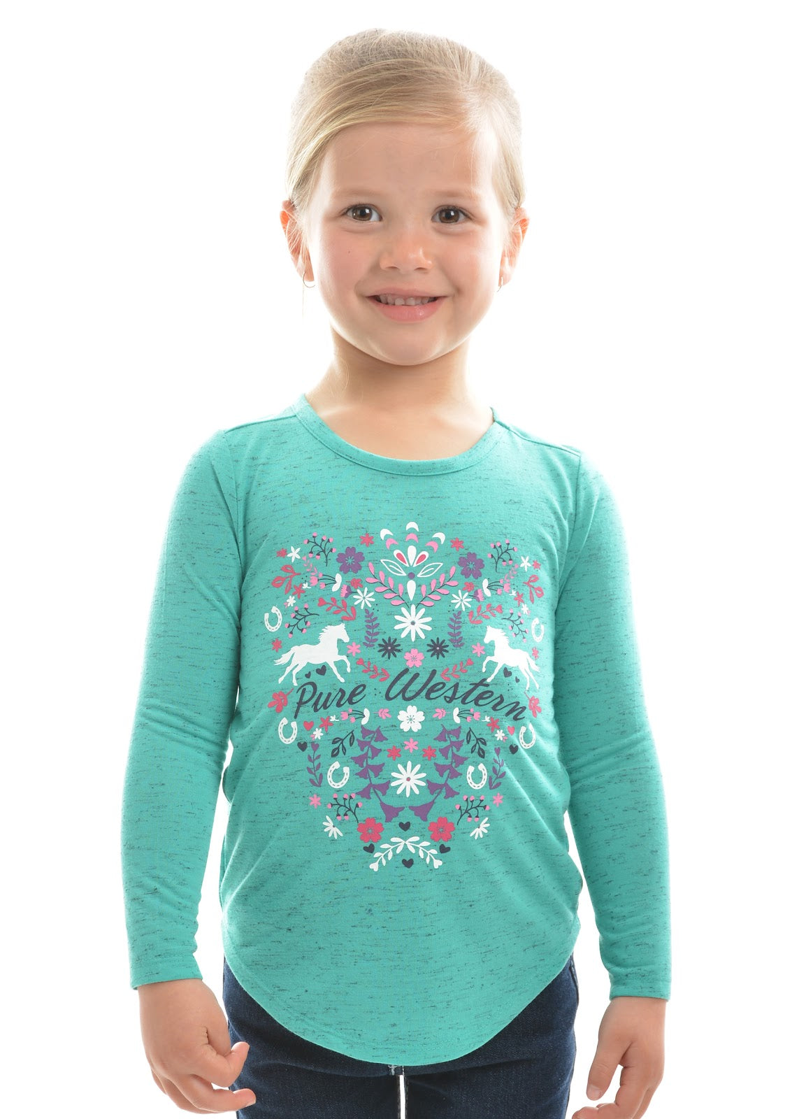 Pure Western Girls Felicity Long Sleeve Top%