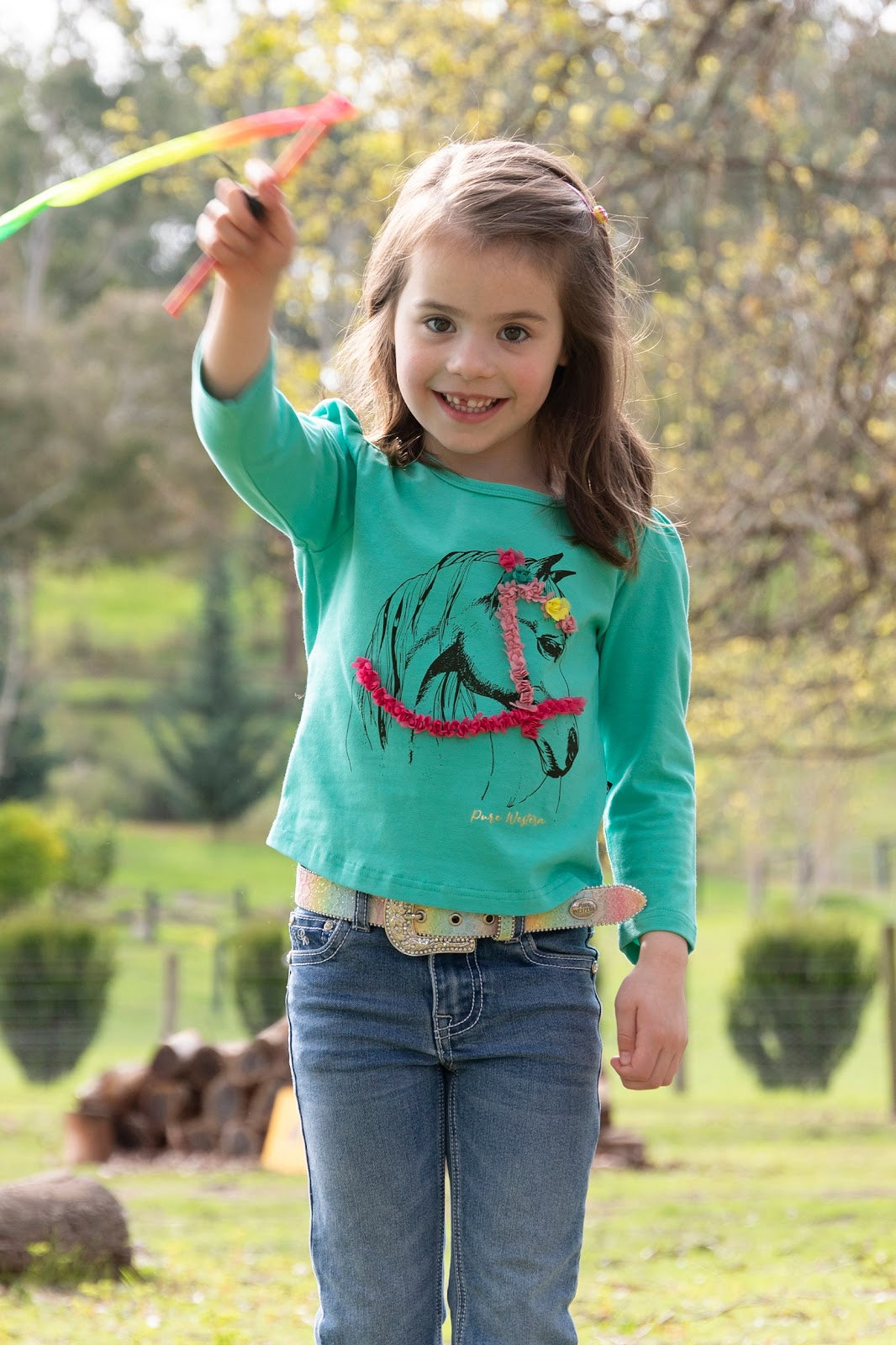 Pure Western Girls Iva L/S Tee %