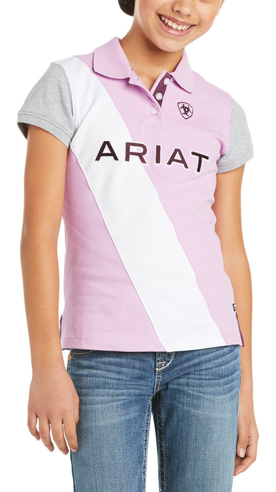 Ariat Kids Taryn S/S Polo (XS Violet)%