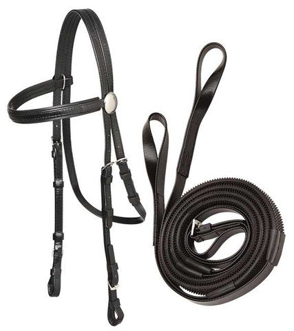 Zilco Race Bridle w/Loop Reins (Red/Blk)