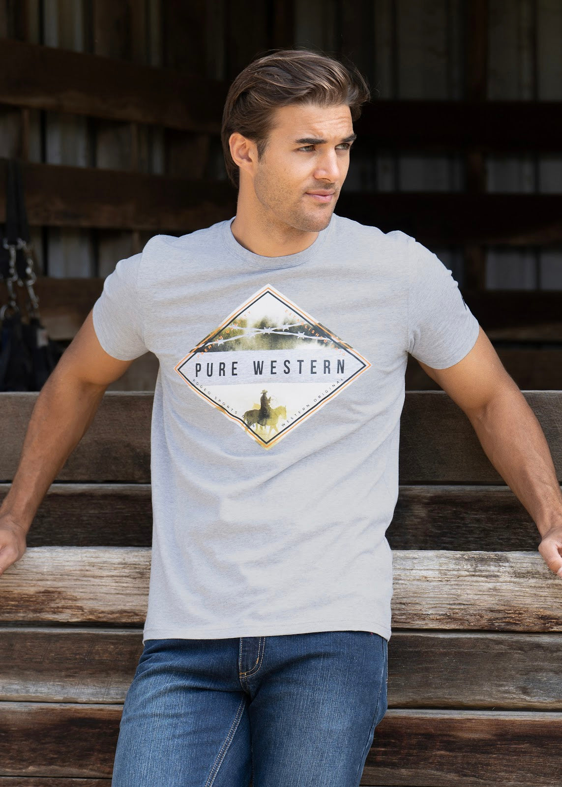 Pure Western Claude Short Sleeve Tee%