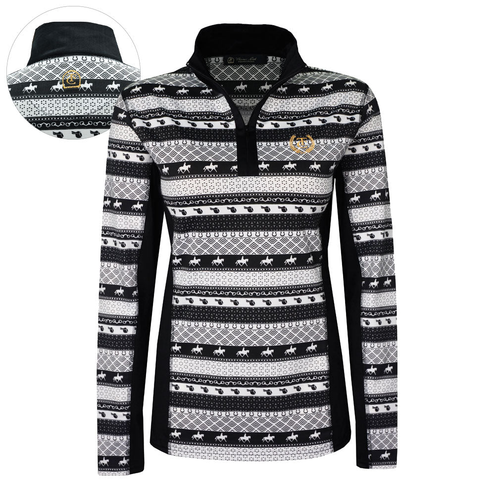 TC Wms Cavalier L/S Top (18 Blk/Wht)%