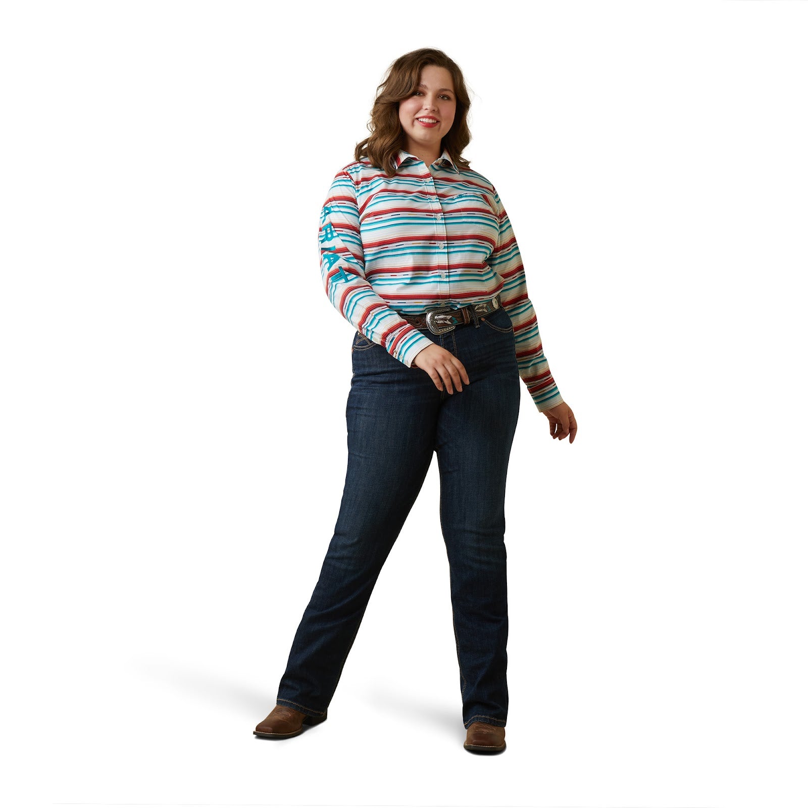 C-Ariat Womens Kirby Long Sleeve Shrt(XL RosaSerape%