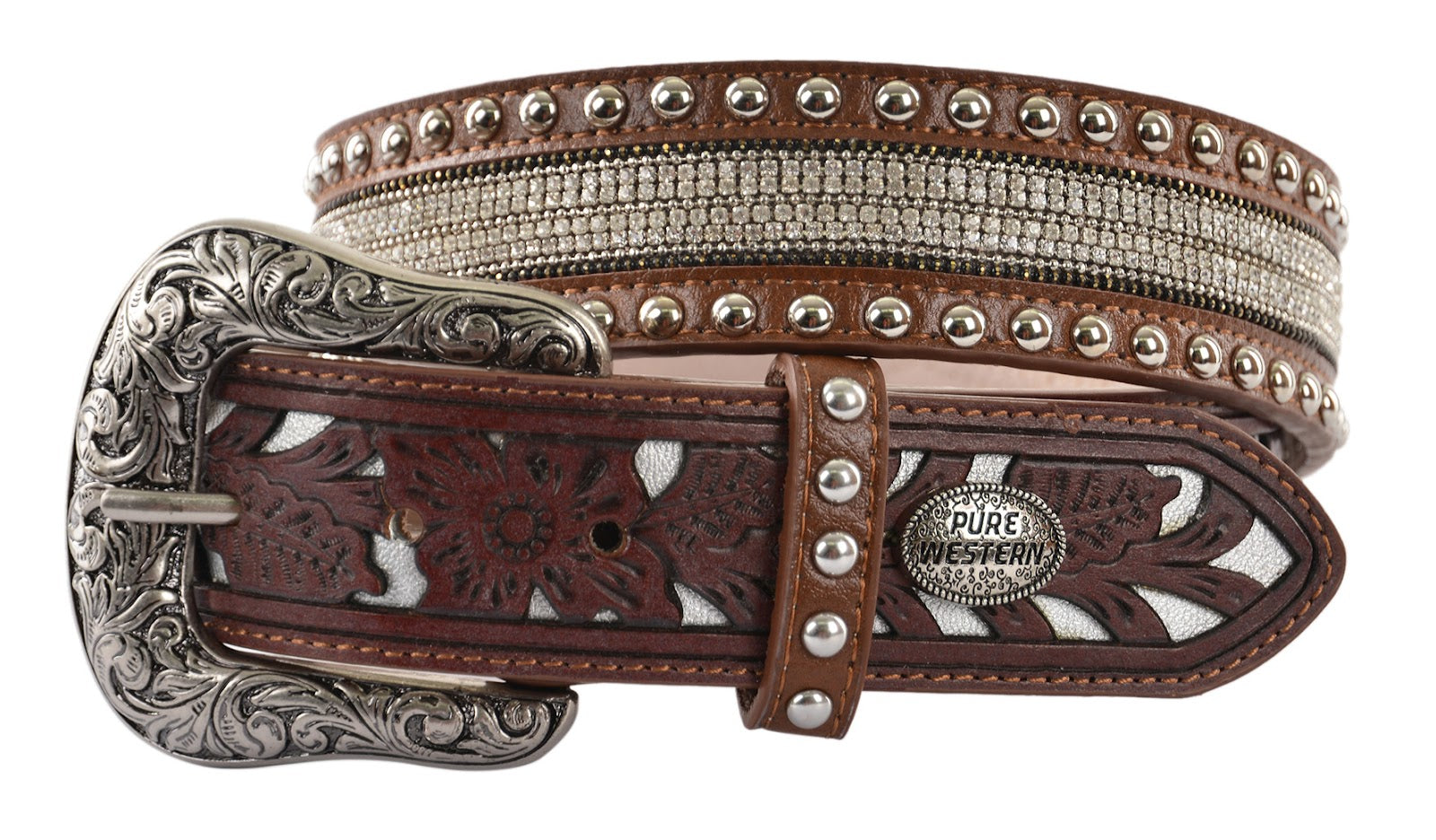 Pure Western Celeste Belt (Brn/SilXS 29%