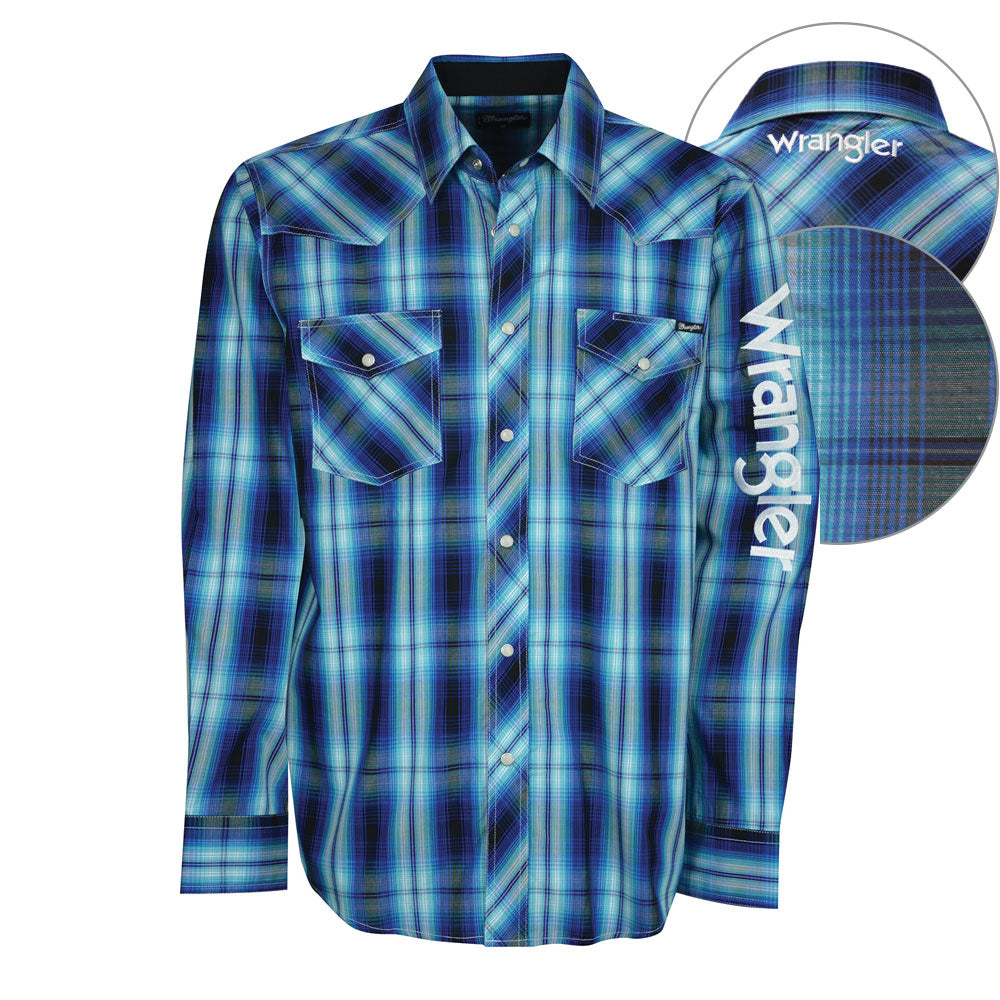 Wrangler Mens Axel Logo Long Sleeve Shirt%