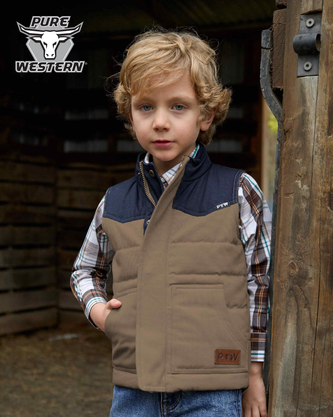 Pure Western Boys Jamie Revers Vest