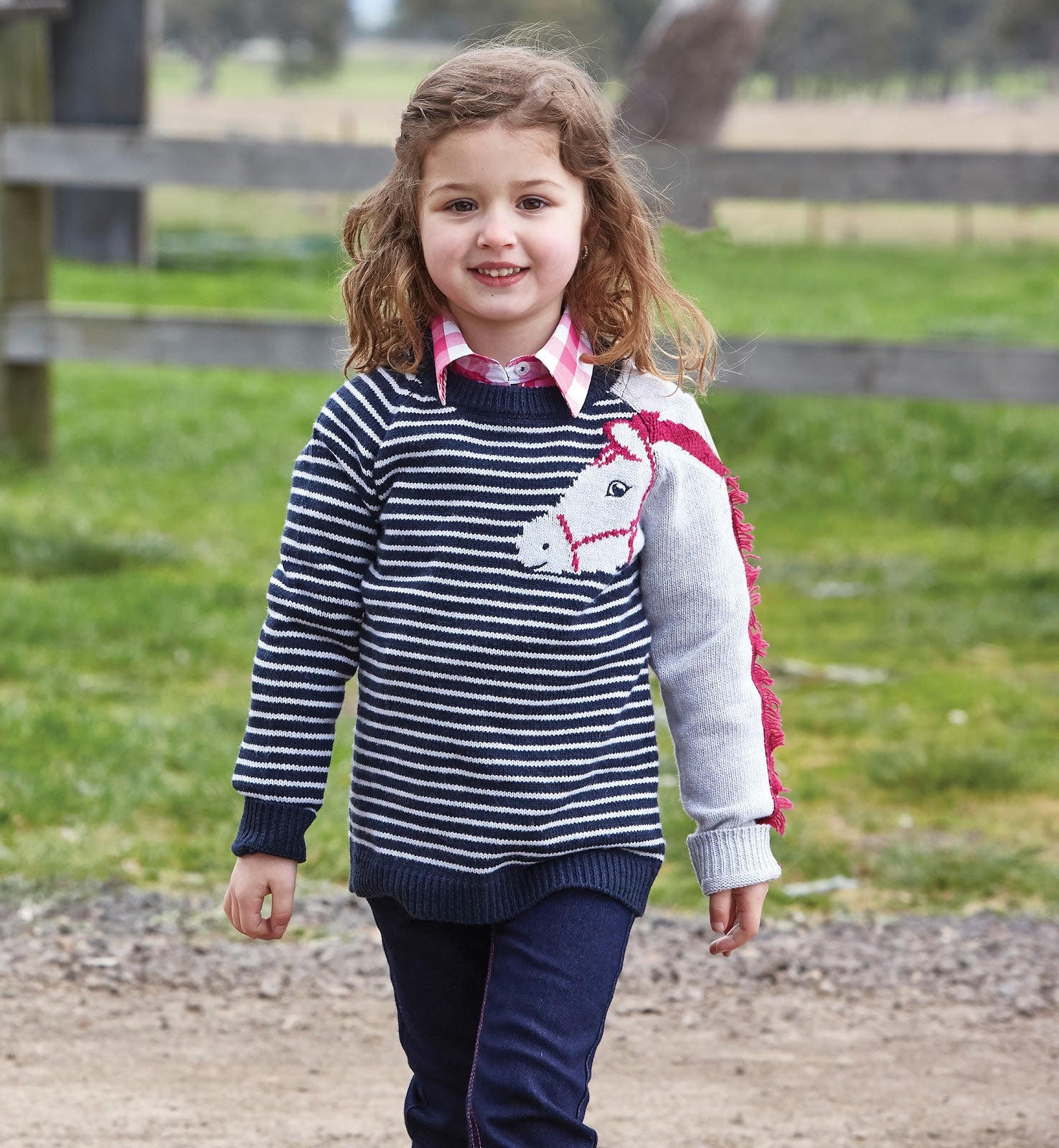 Thomas Cook Girls Horse Knit Jumper%