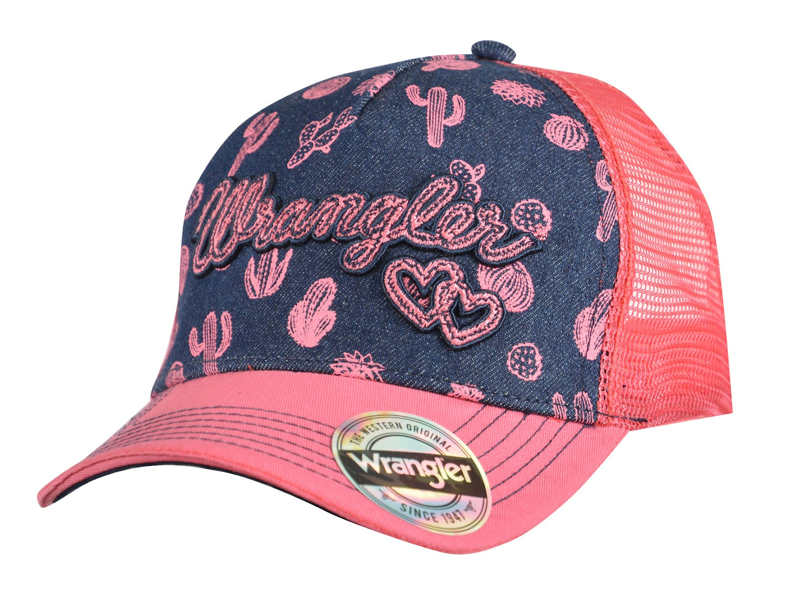 Wrangler Heart Trucker Cap(Nvy/Wht Marl%