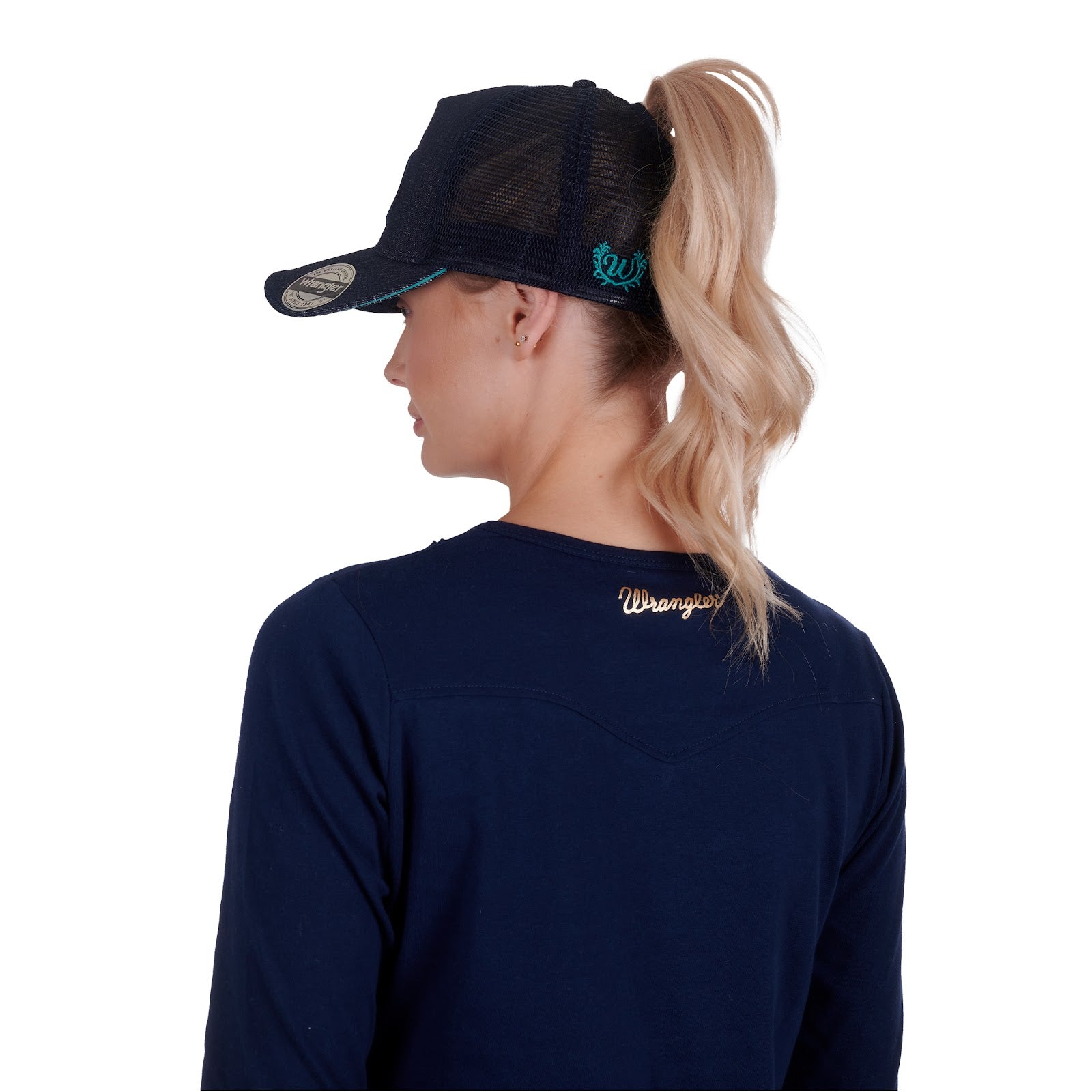 Wrangler Liana Trucker Cap (Navy/Aqua)%
