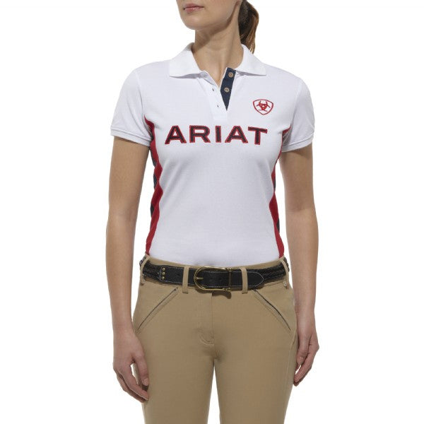 Ariat Womens Team Polo (White L)%