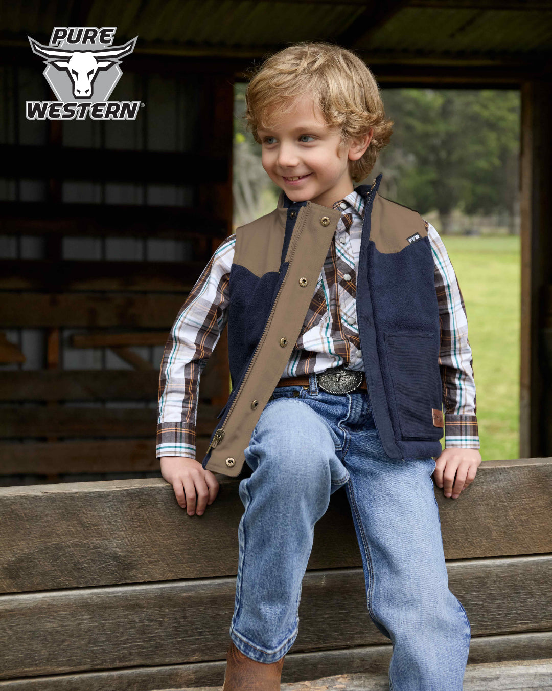 Pure Western Boys Jamie Revers Vest