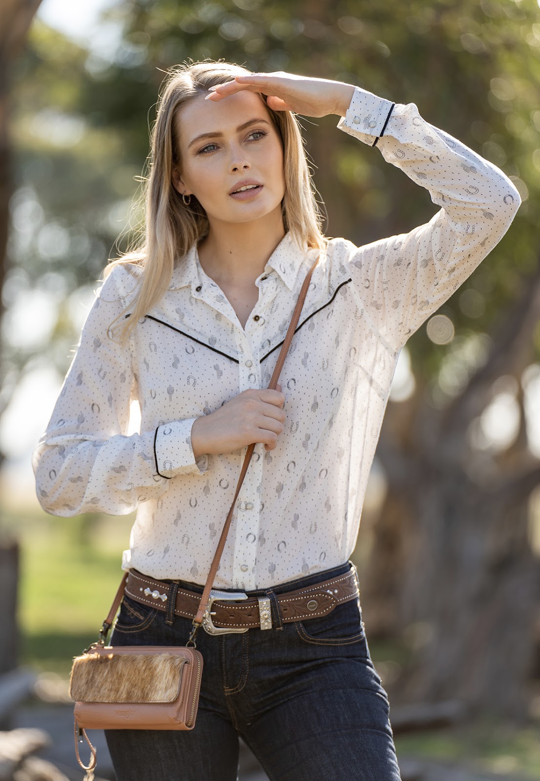 C-Wrangler Wendy Prnt LSShirt(WhtBlk 14%