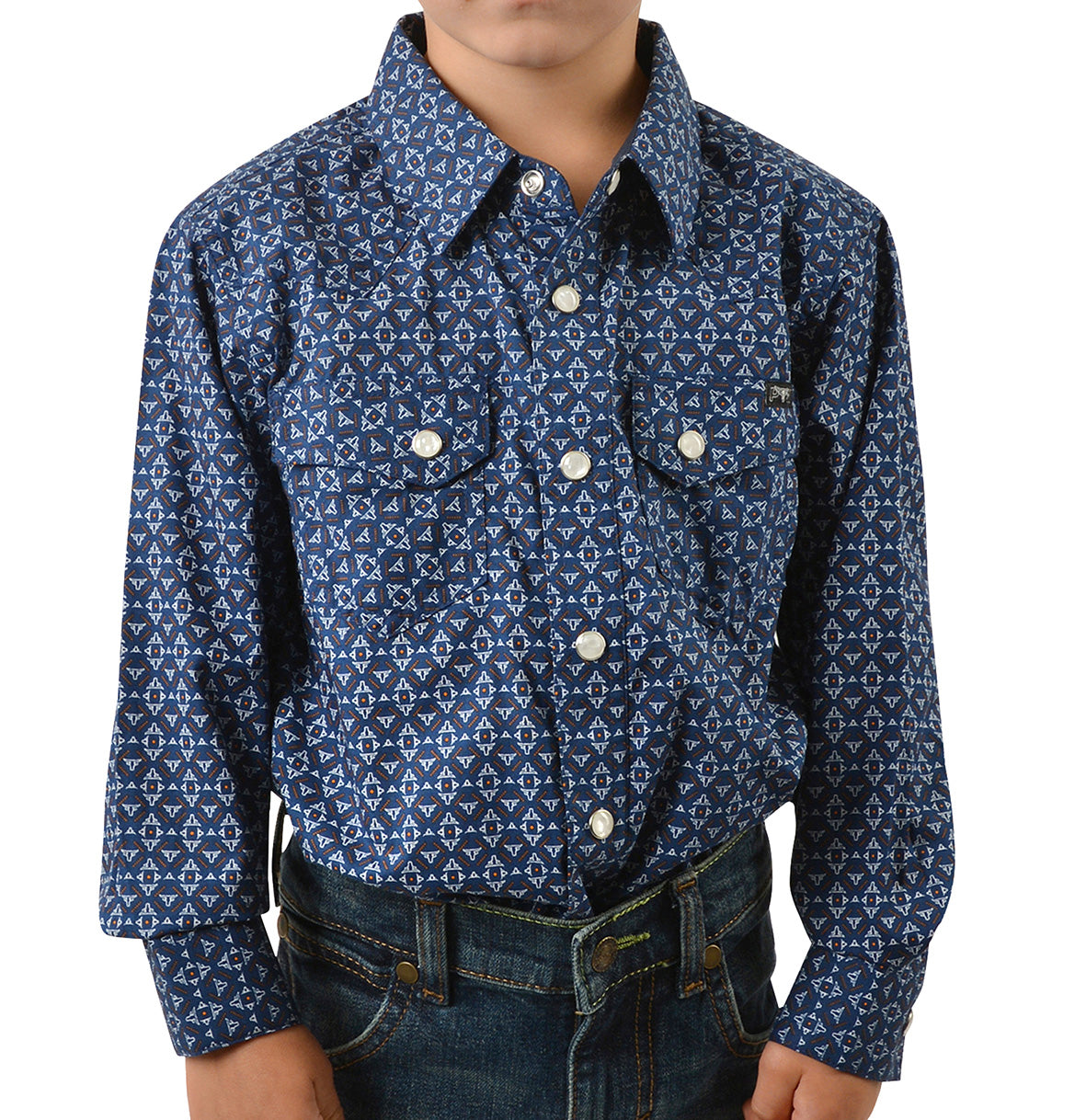 C-Pure Western Boy Kane Shirt(Nvy/Org 8%