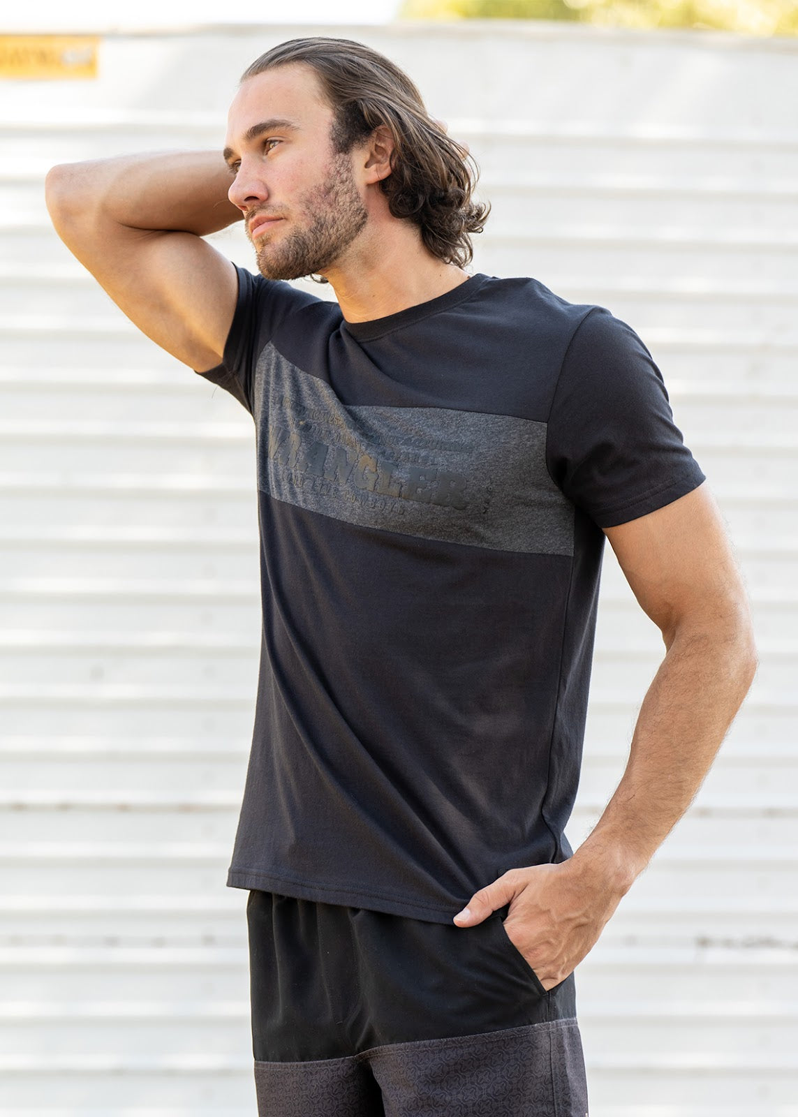 Wrangler Mens Manning S/S Tee(Blk XXL%