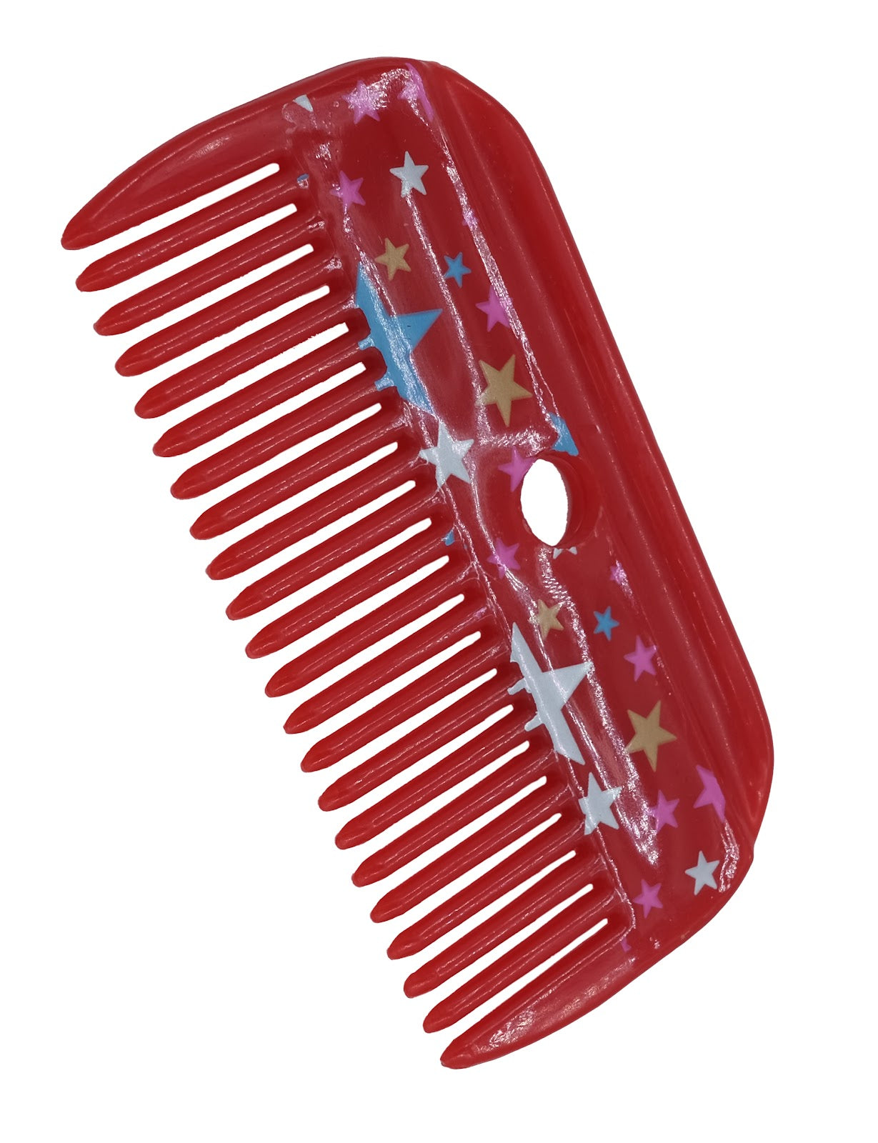 Stars Plastic Mane Comb (Red)%
