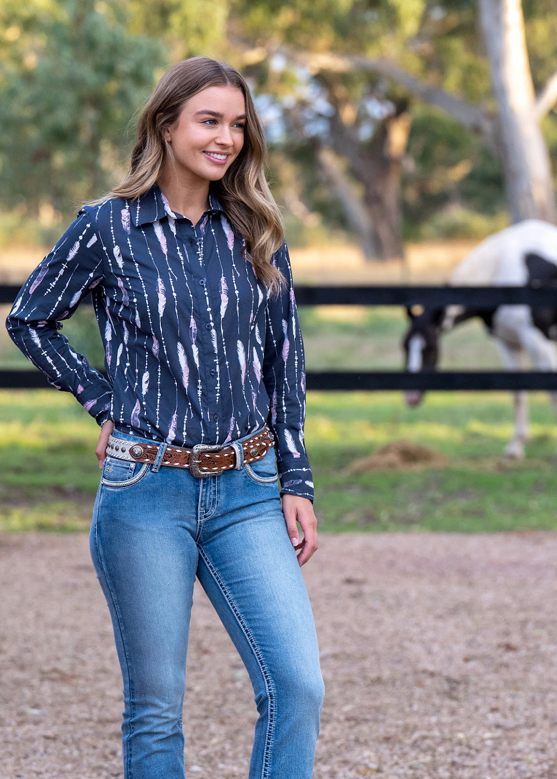 Pure Western Aleen Long Sleeve Shirt%