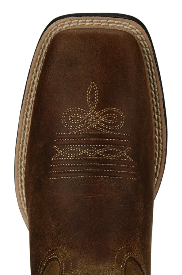 Ariat Wms Round Up Wide Sqr Toe Brown / 5.5