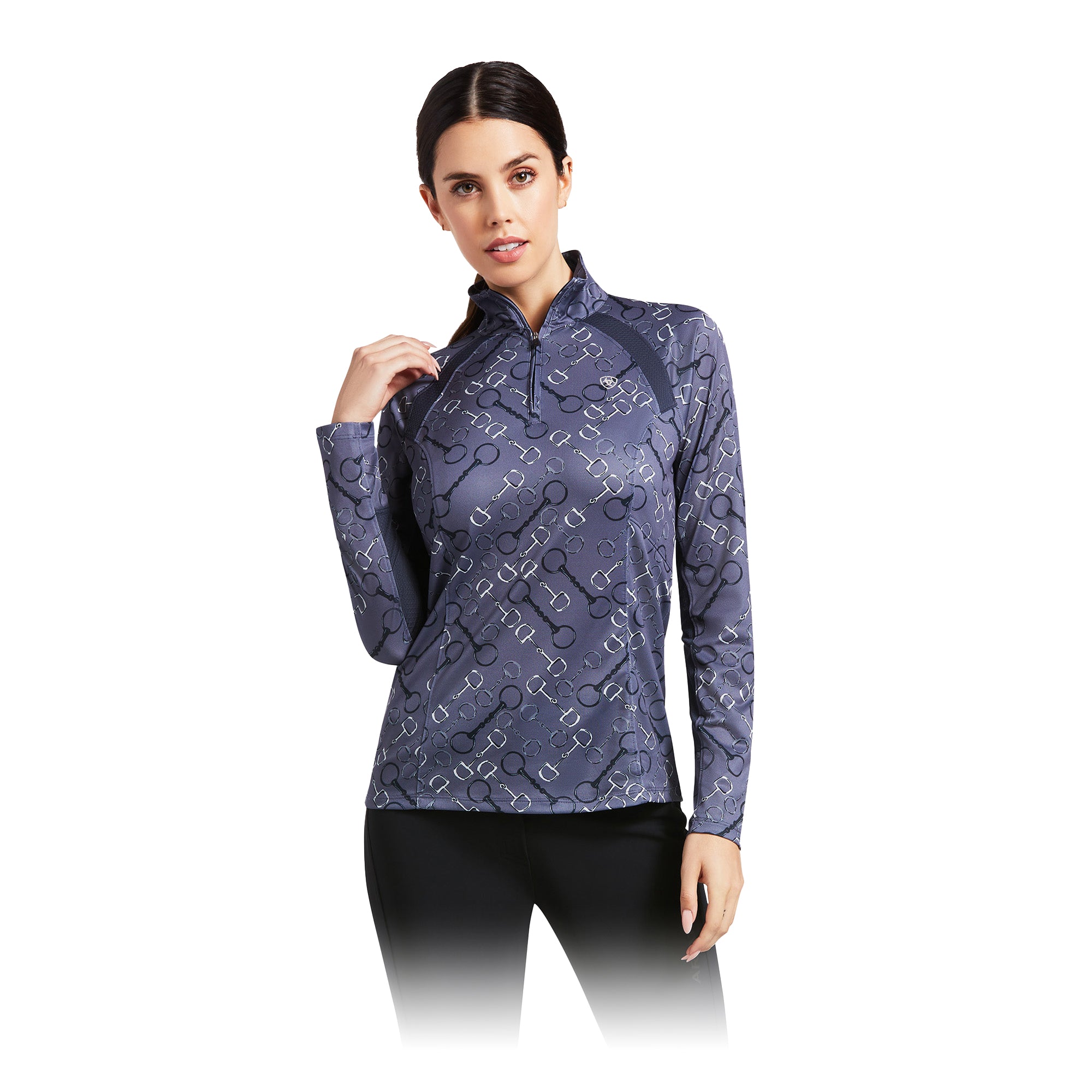 Ariat Sunstopper Zip Baselayer Charcoal Bit / Large