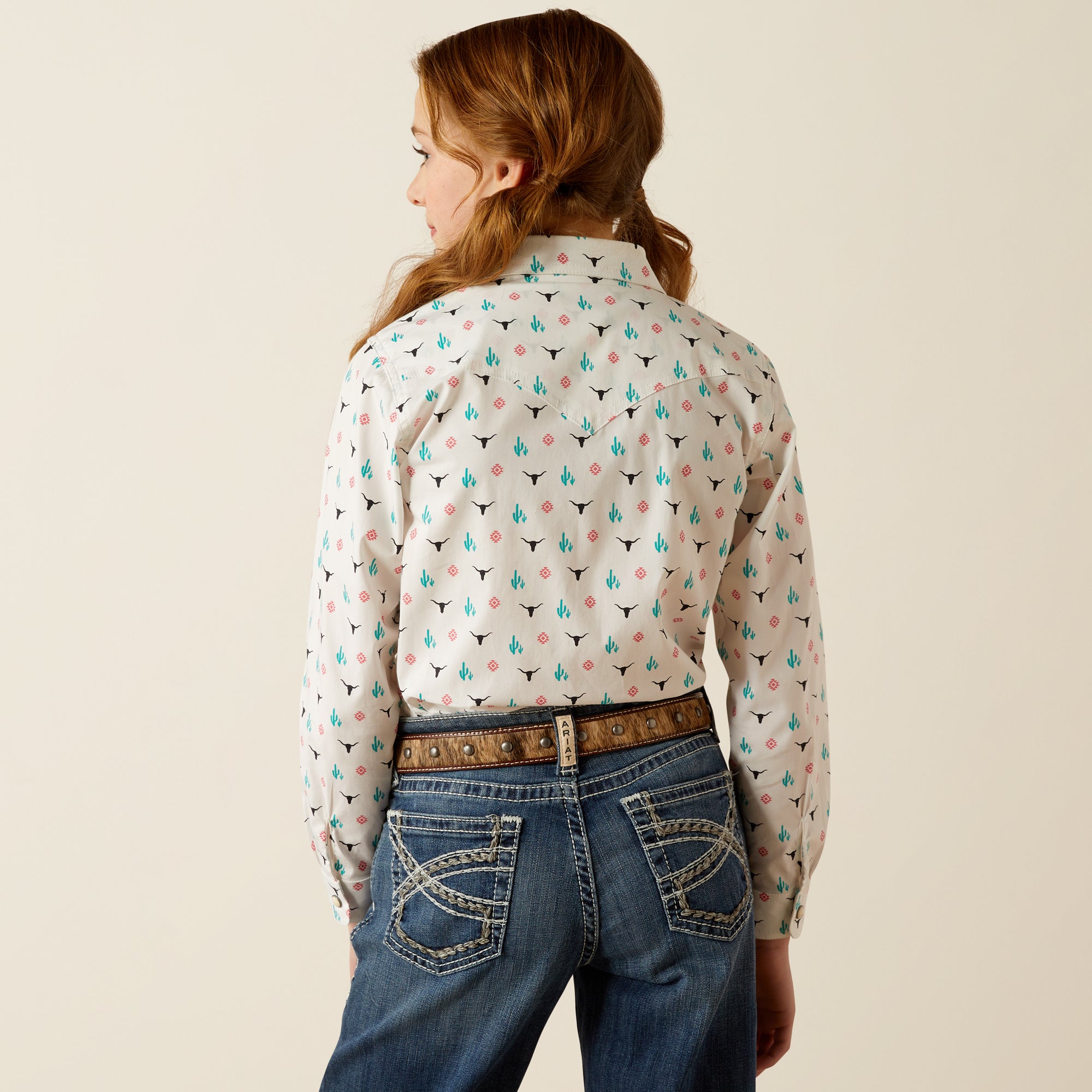 Ariat Girls Steer Garden Snp Shrt % One / Large