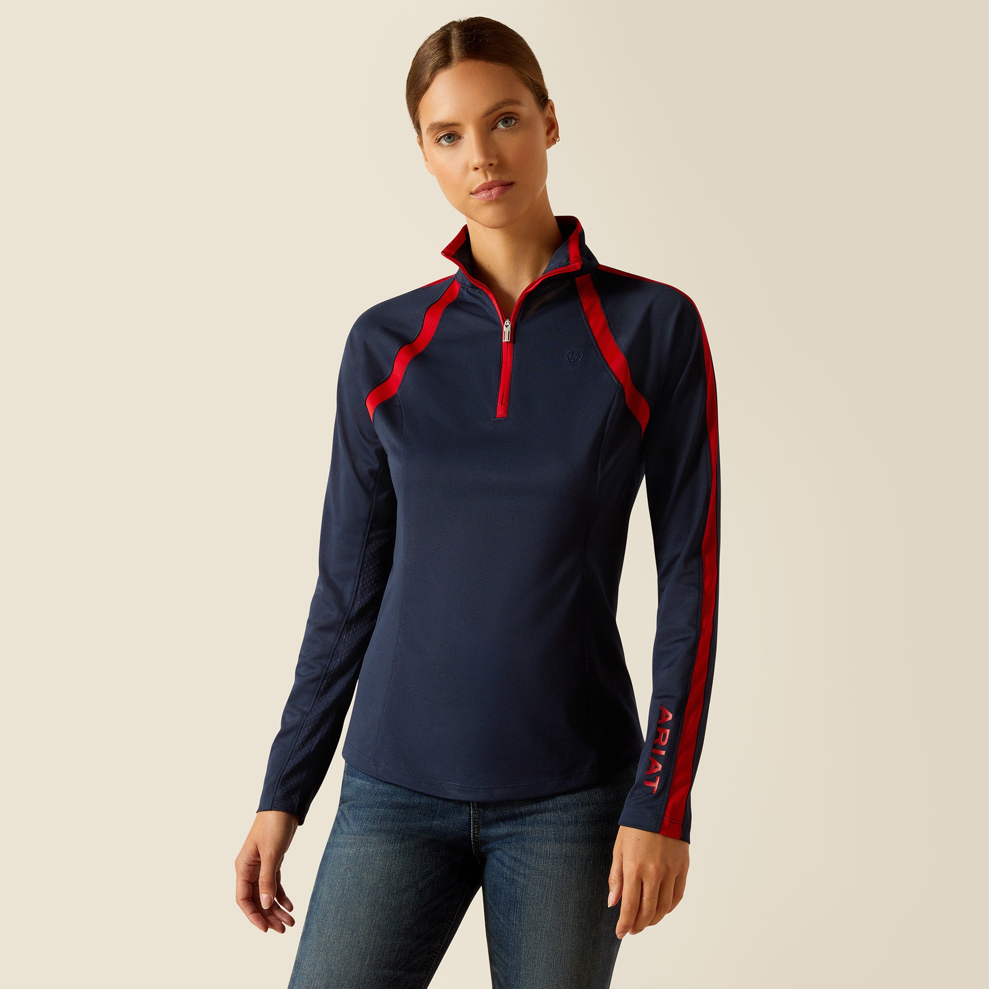 Ariat Wms Sunstopper 3.0 Navy/Red / Large