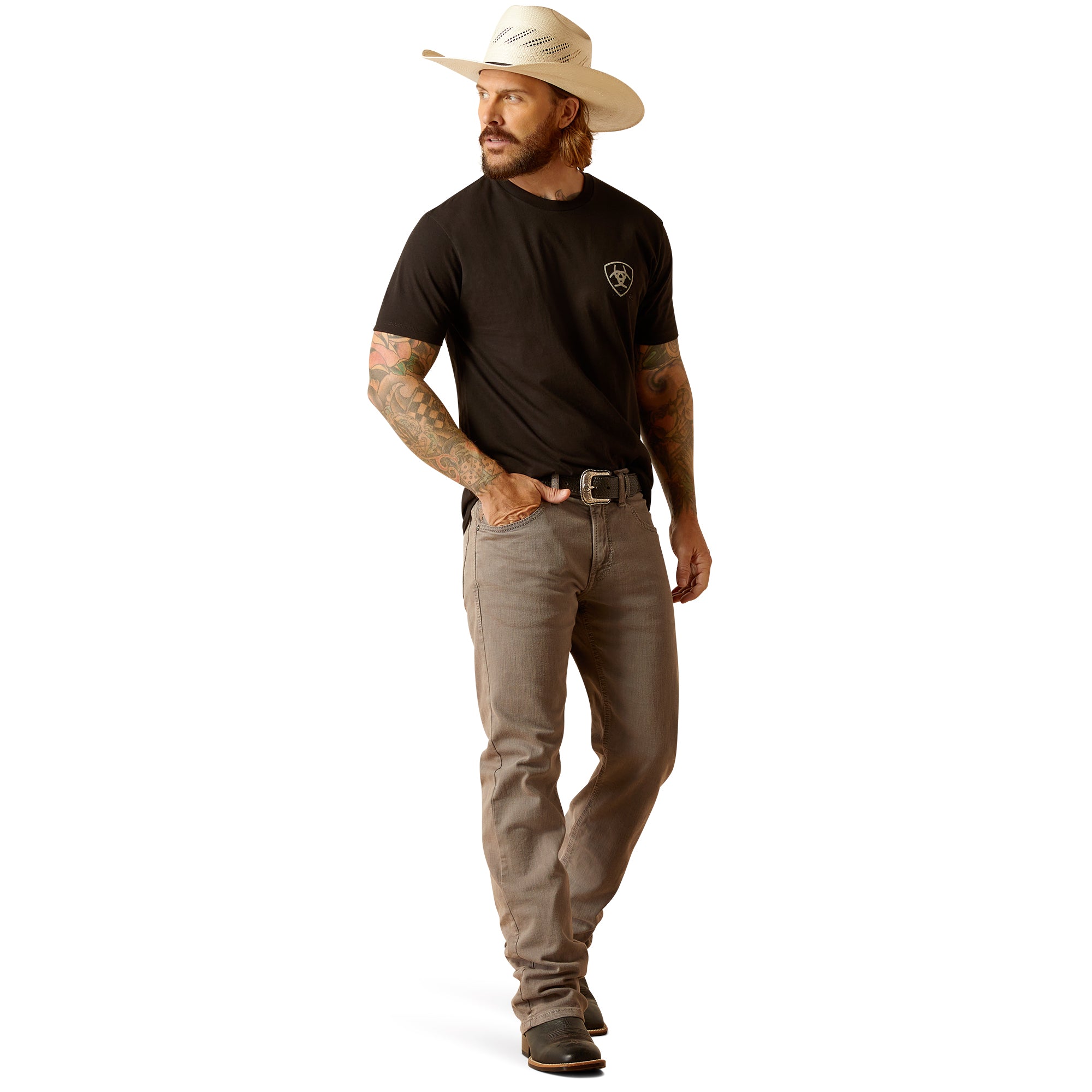 Ariat Mens Cactus Flag S/S Tee % Black / Large