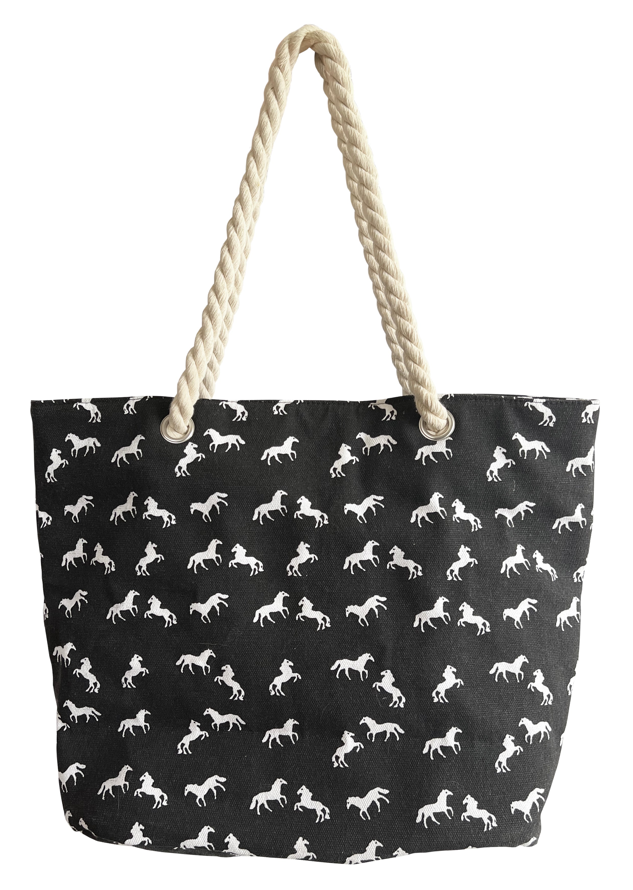 Beach Bag w/Horse Print Black / All