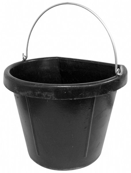 Rubber Bucket Flat Back w/Handle 18L
