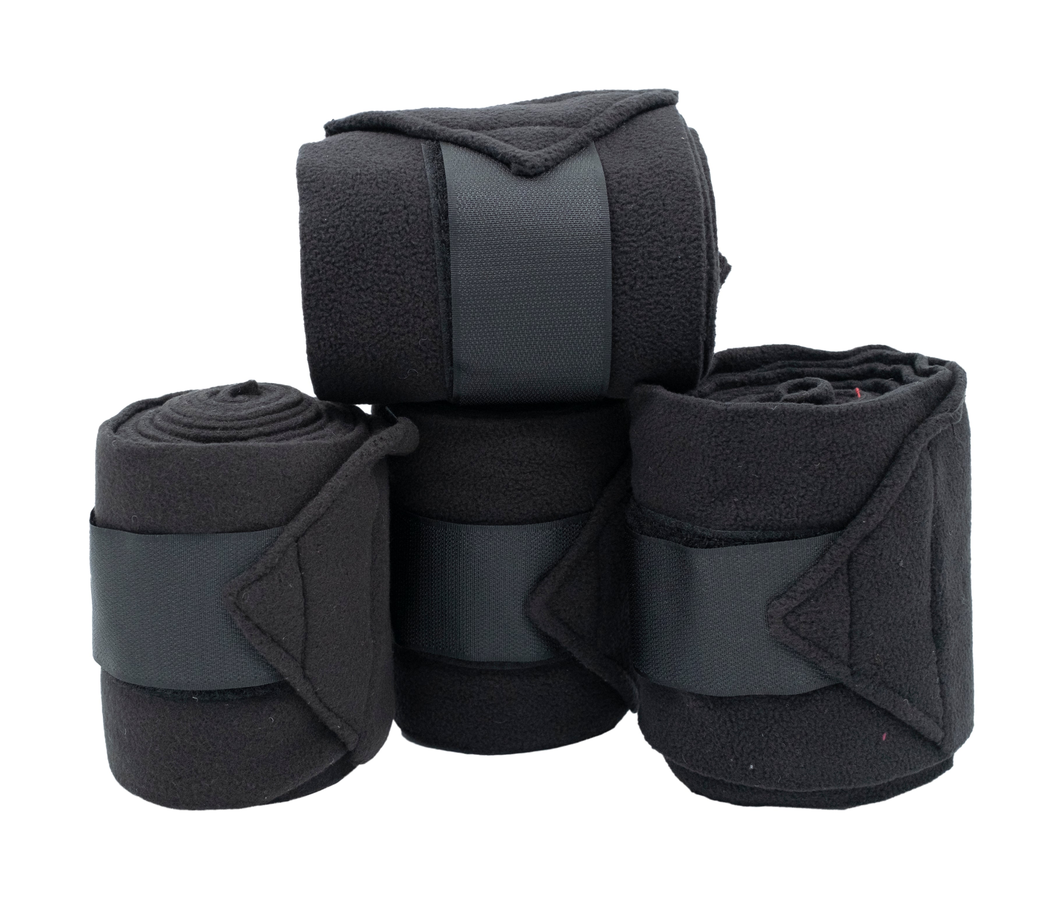 Jumbo Fleece Bandages Set of 4 Black / All