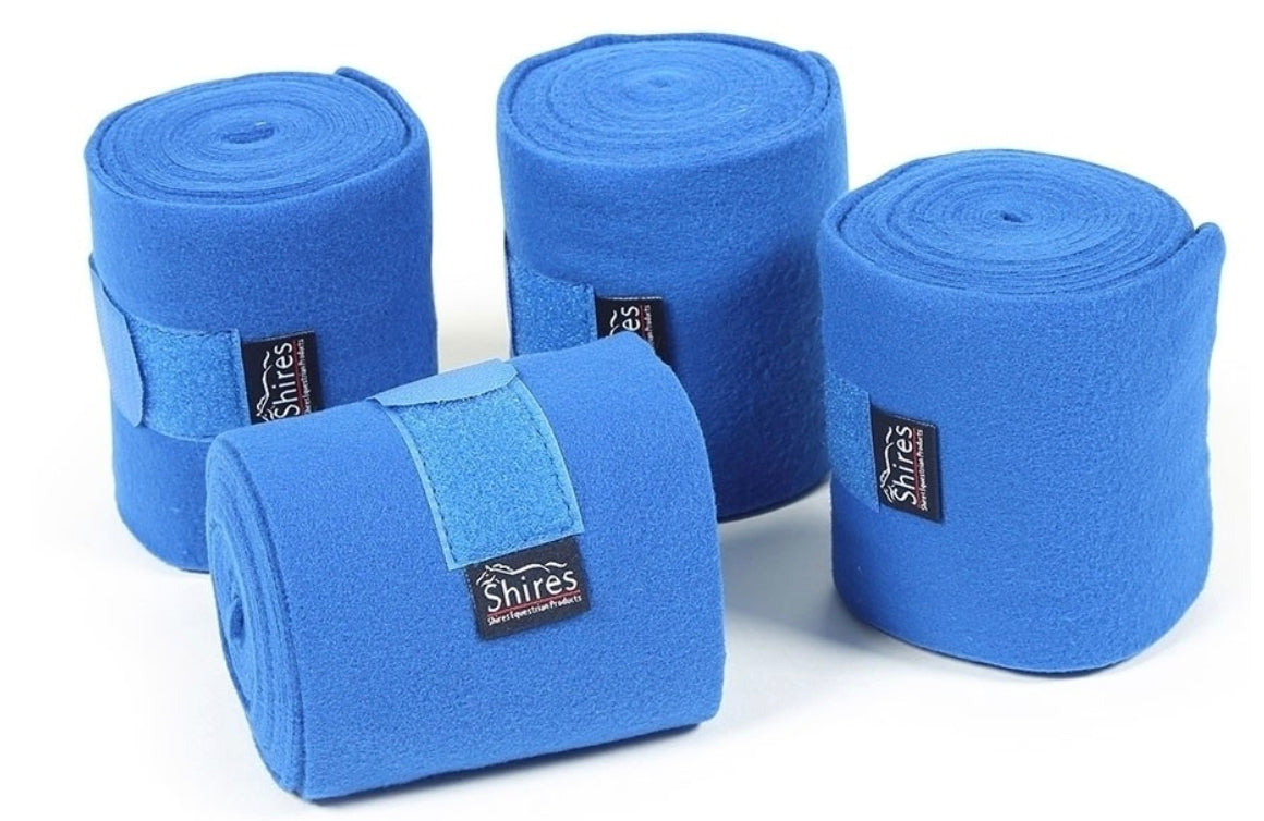 Shires Fleece Bandages Pack of 4 Navy / All