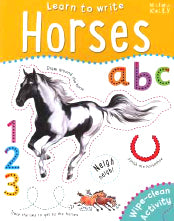 MK Wipe Clean Learn To Write Horses%