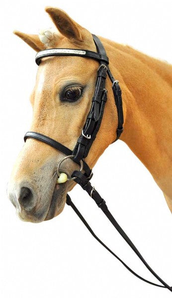 Enzo Mini Show Bridle w/Rein Black/Silver / All