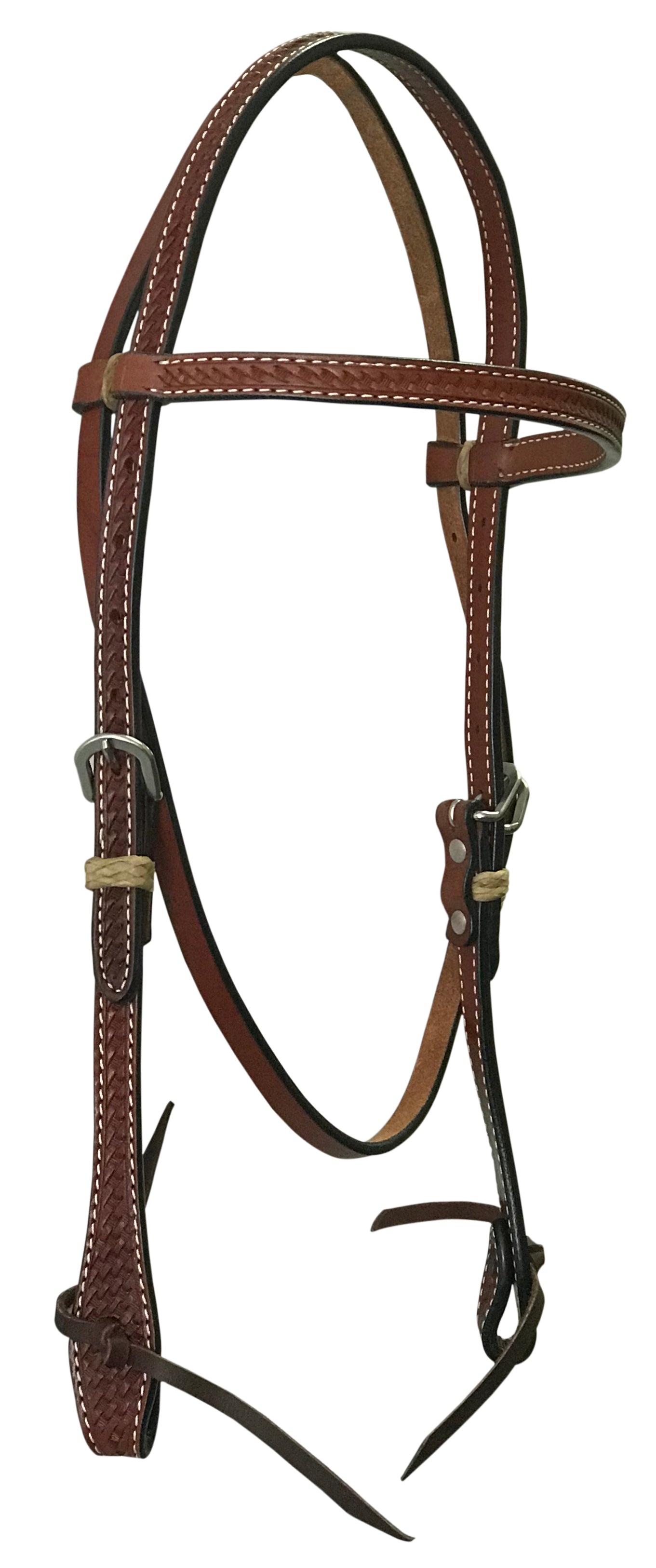 Origin Headstall Tooled w/Rawhide%