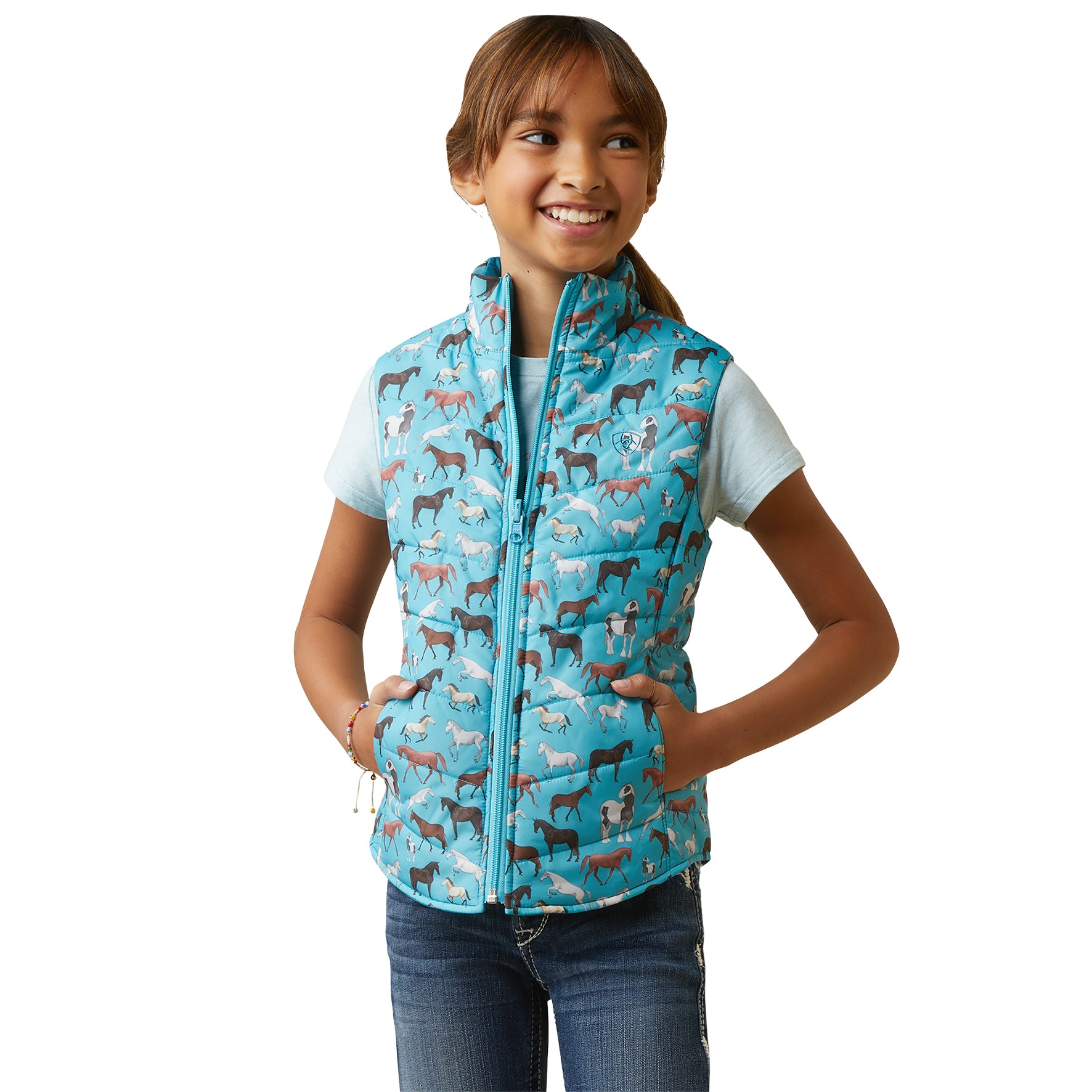 C-Ariat Youth Bella Vest (XXL Aqua Herd)