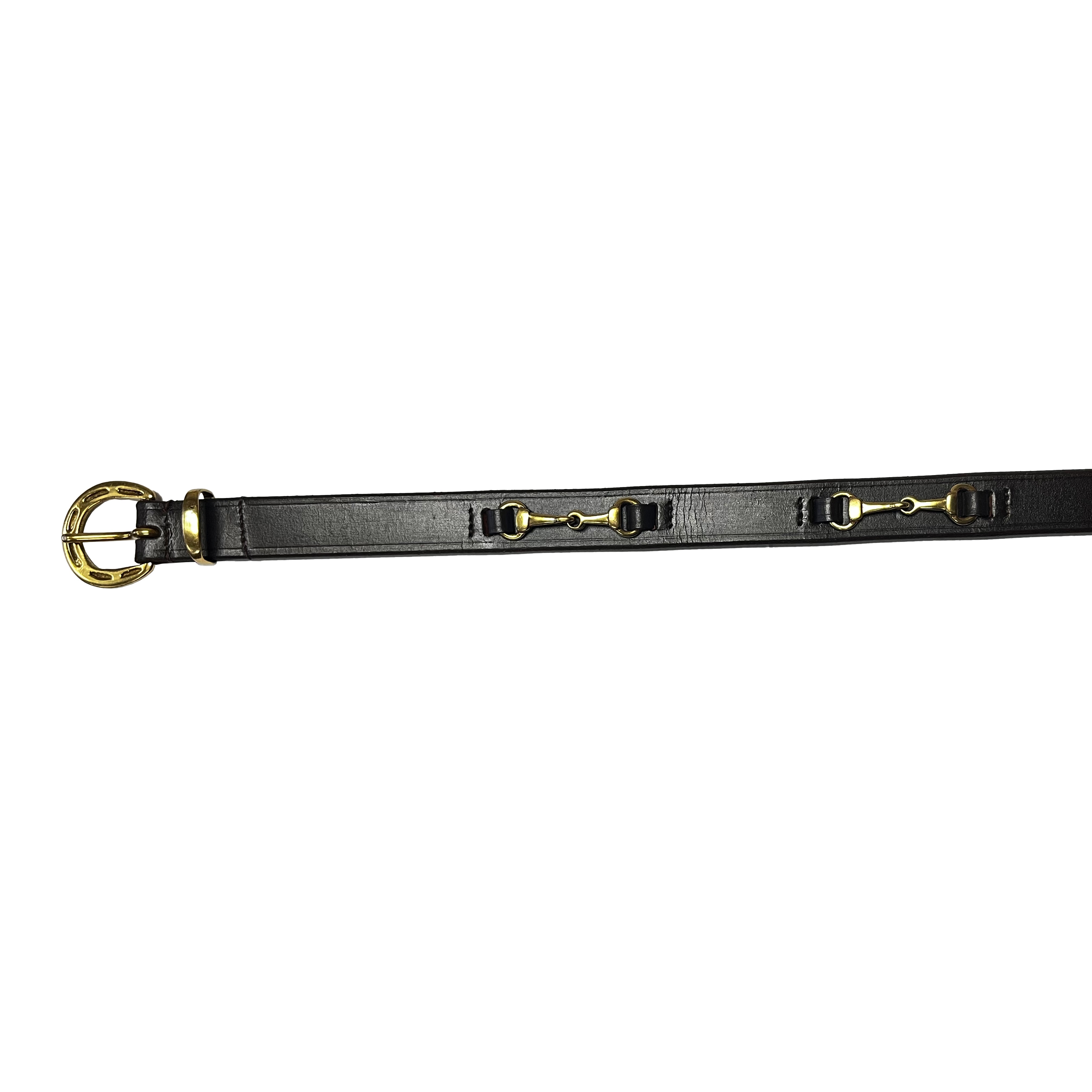 C-Enzo Leather Belt with Bits(105 Brown/Gld)