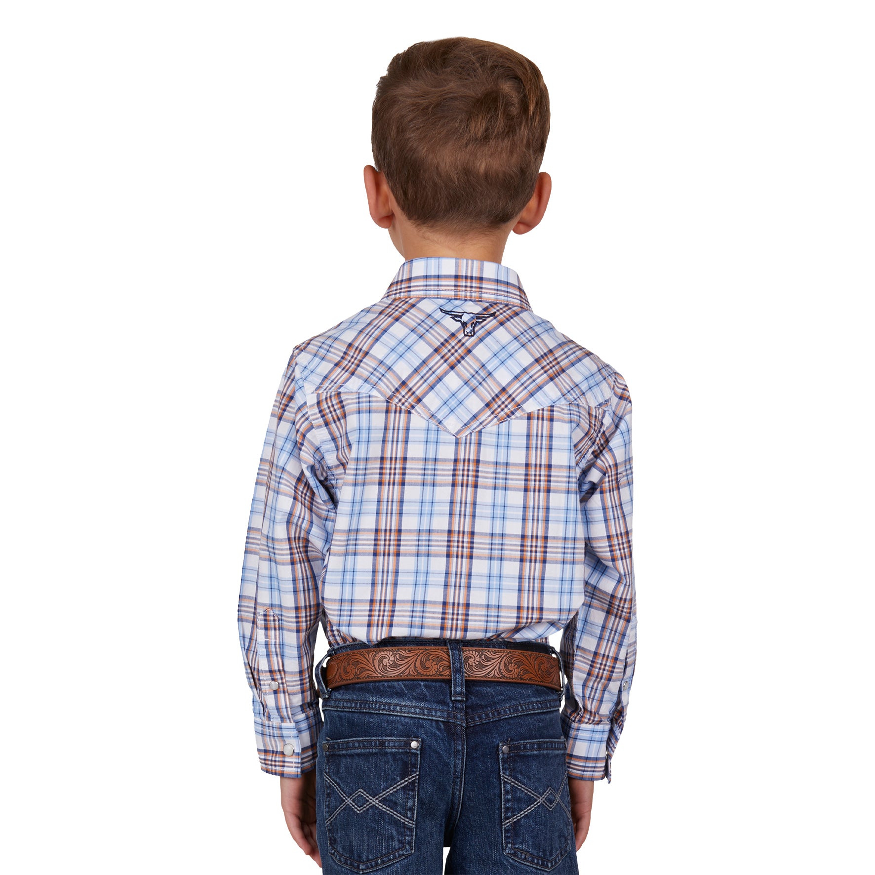 C-PureWestern Boys Lucas LSShirt(6 WhBl%