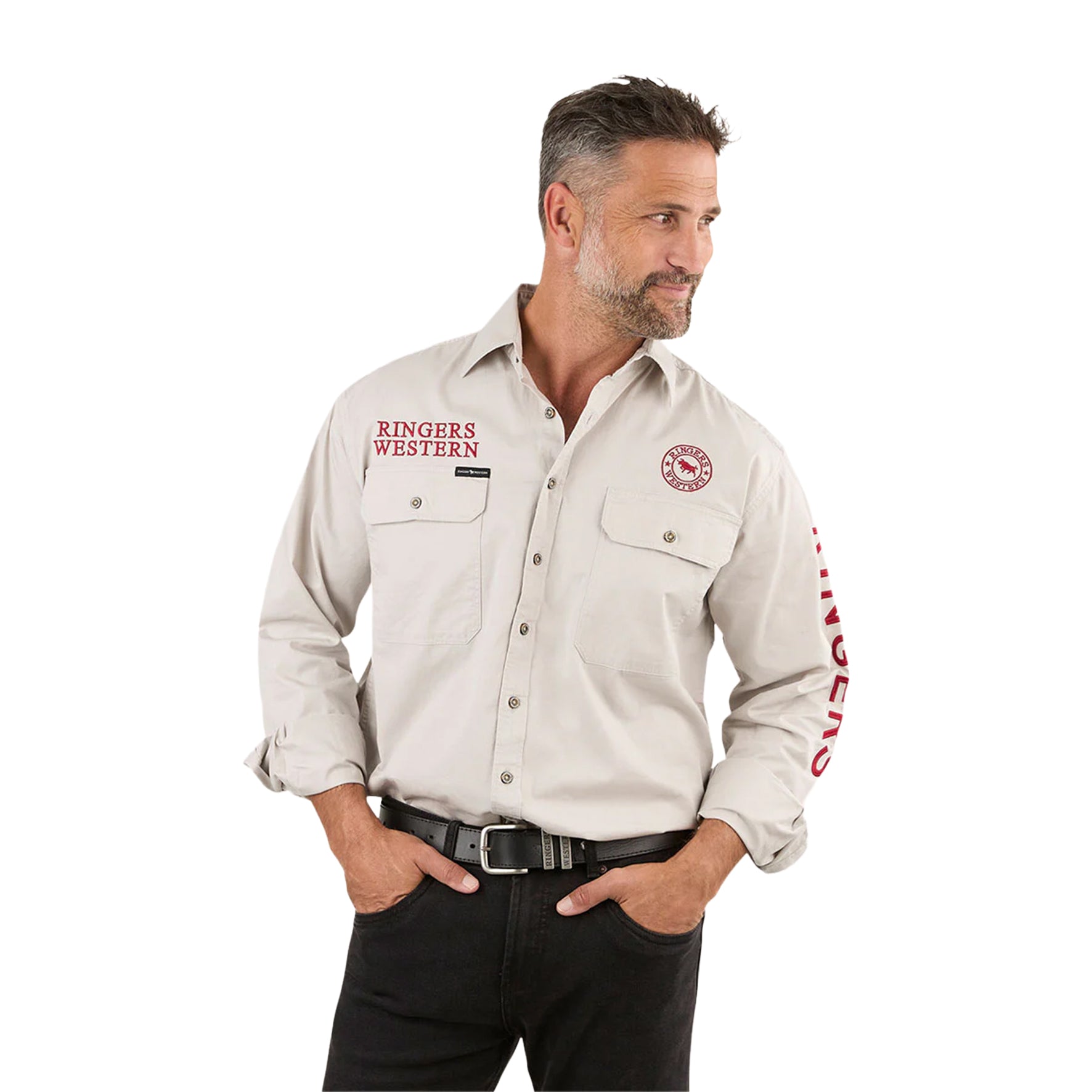 C-Ringers Hawkeye FB Shirt (L Bei/Red)