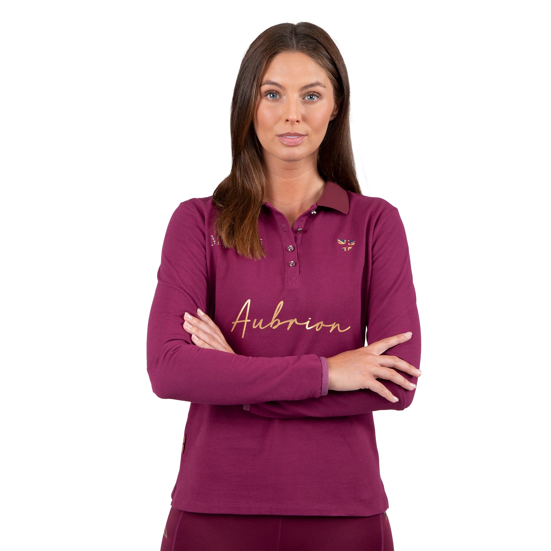 C-Shires Team Long Sleeve Polo (M Mulberry)