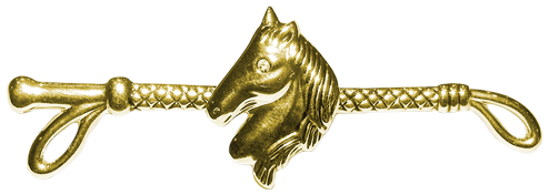 C-Stockpin Horse Head-Whip (Gold)