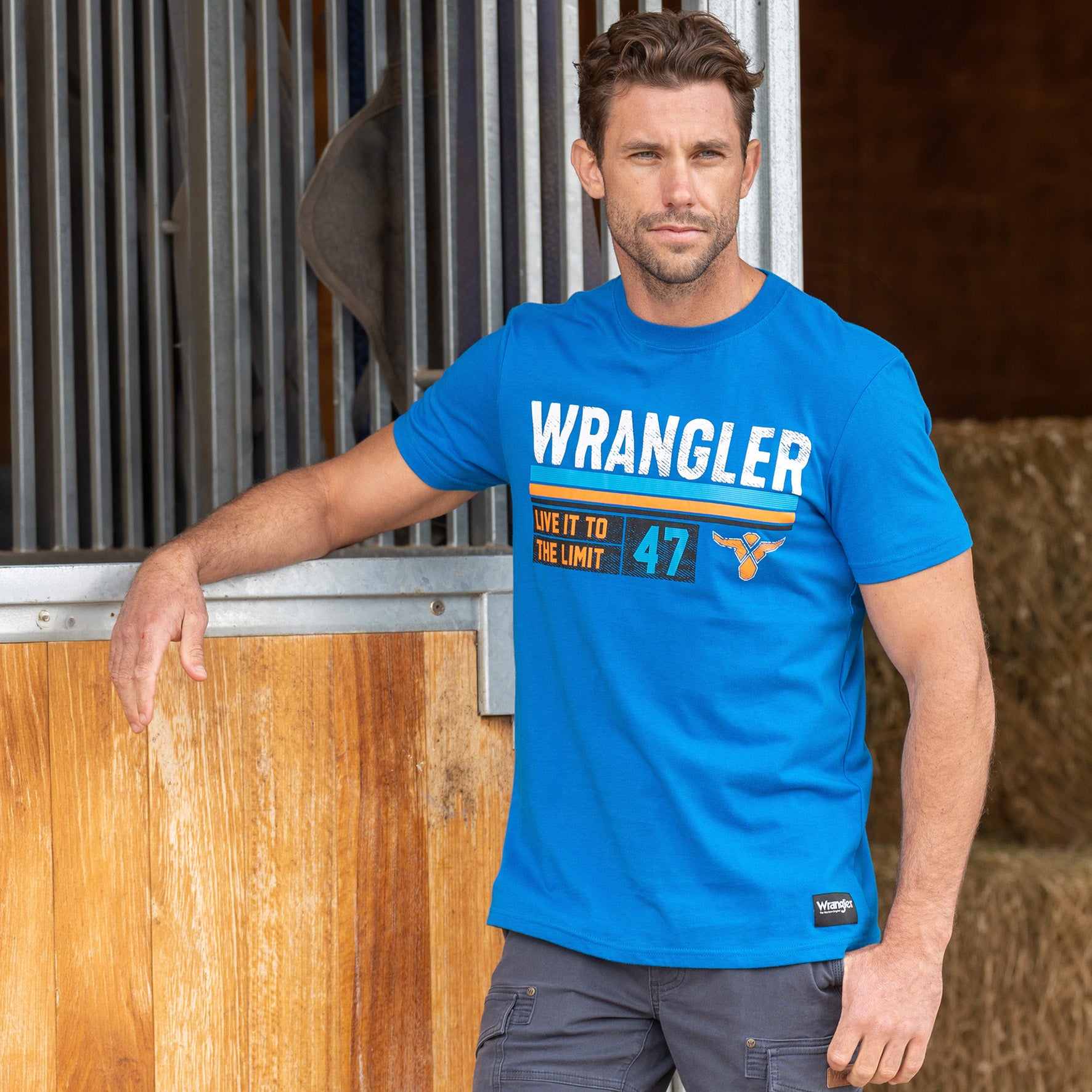 C-Wrangler Mens Jones Short Tee(RBlu XXL%