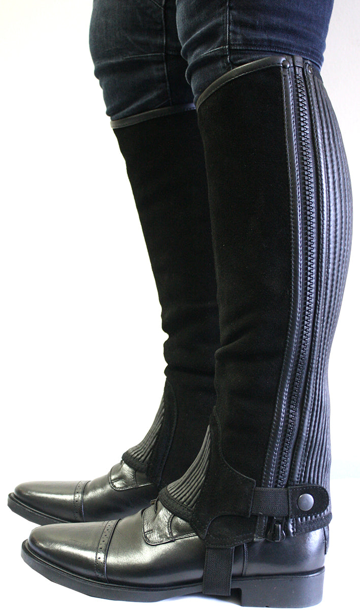 CA Leather Suede Chaps (XL Blk)%