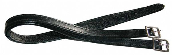 Enzo Leather Spur Straps Black / Adults