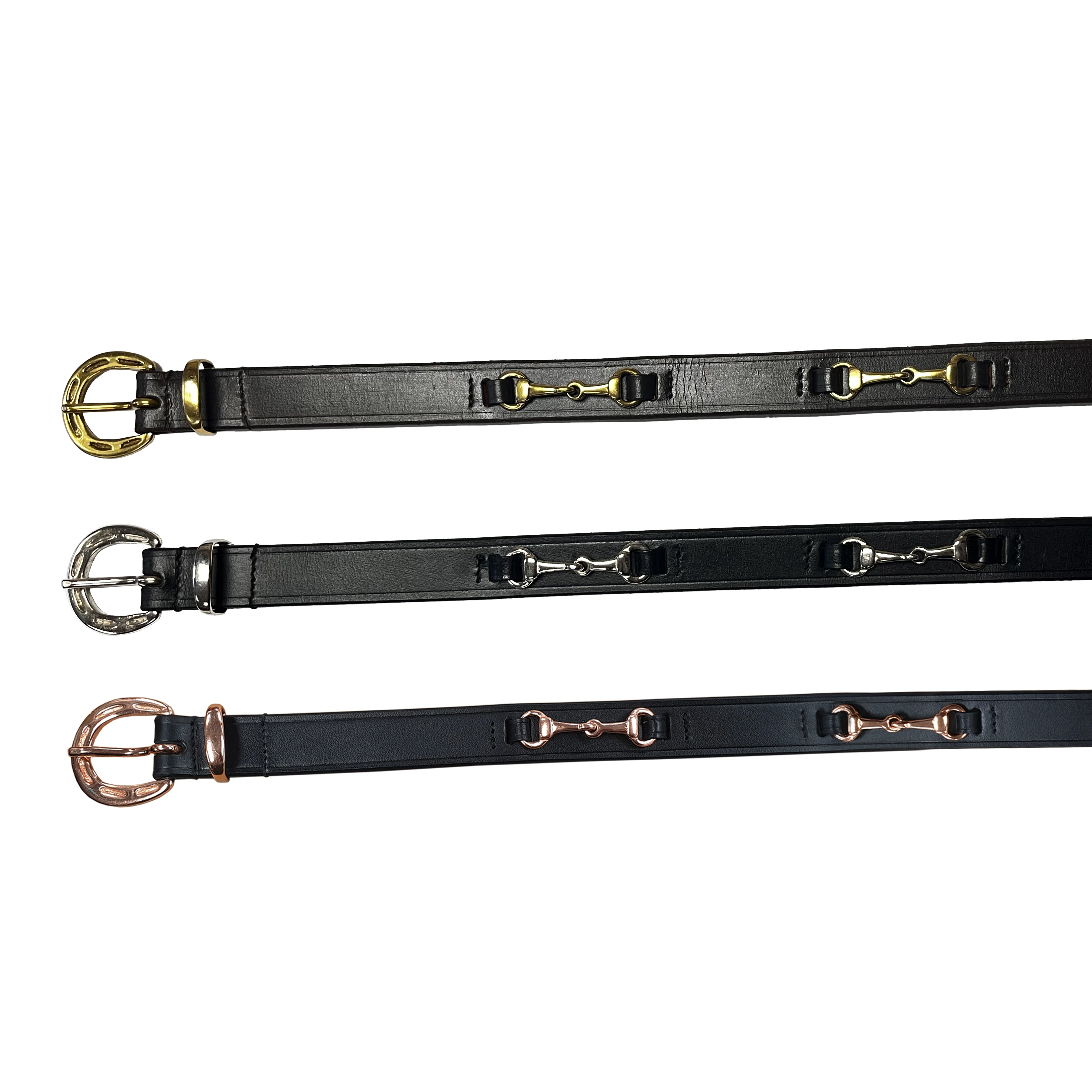 Enzo Leather Belt w/Bits Black/Silver / 85