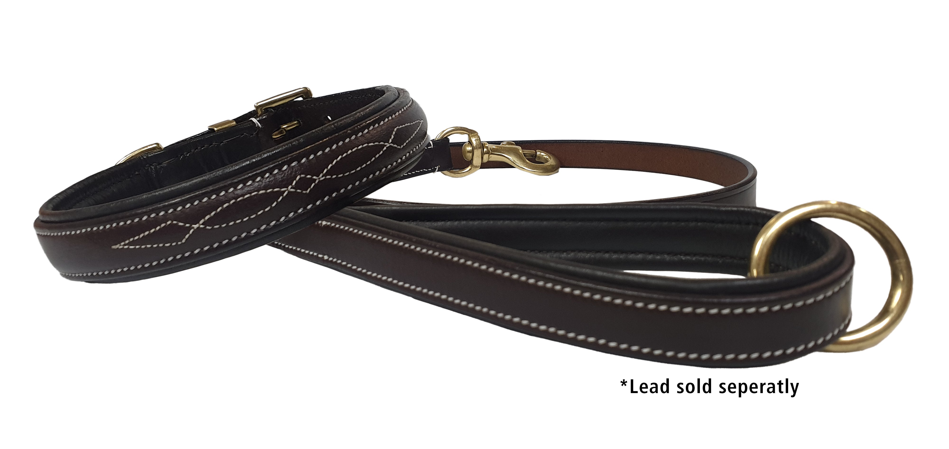Enzo Leather Stitched Dog Collar One / Large