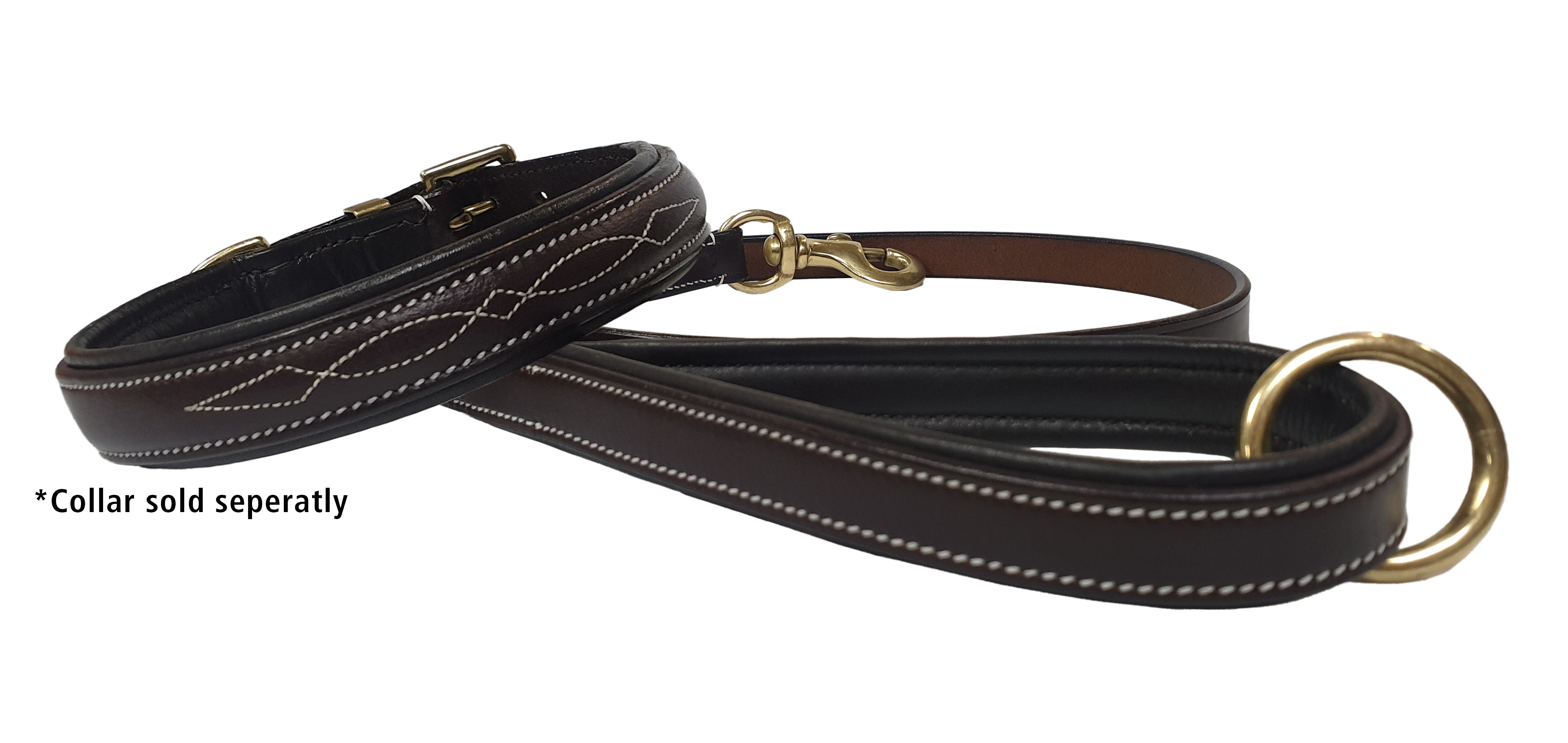 Enzo Leather Stitched Dog Lead (110 cm)