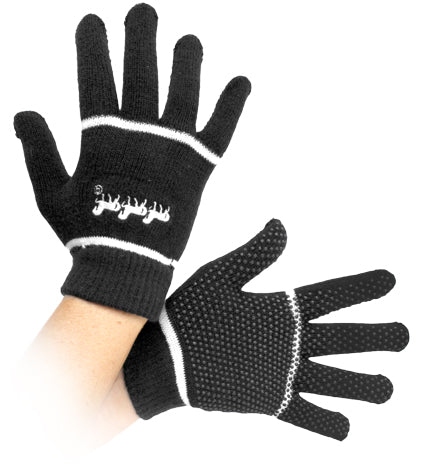 Glove with Horse Design Kid (Black)%