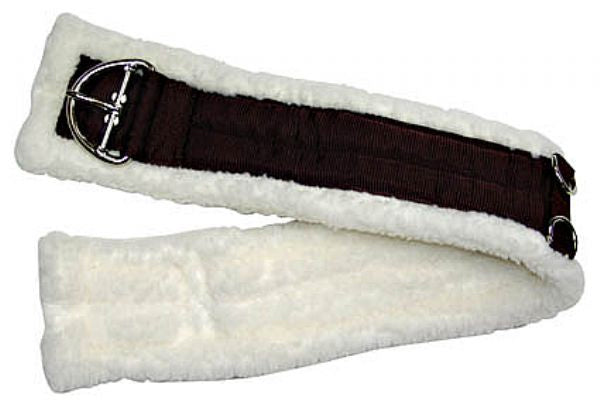 Western Web/Fleece Girth Black / 32