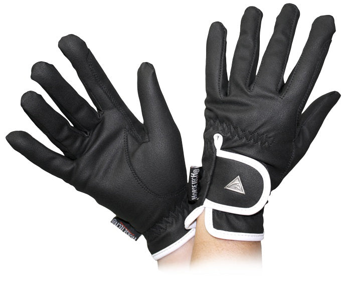 Horse Tech Glove w/White Trim Black / X Large