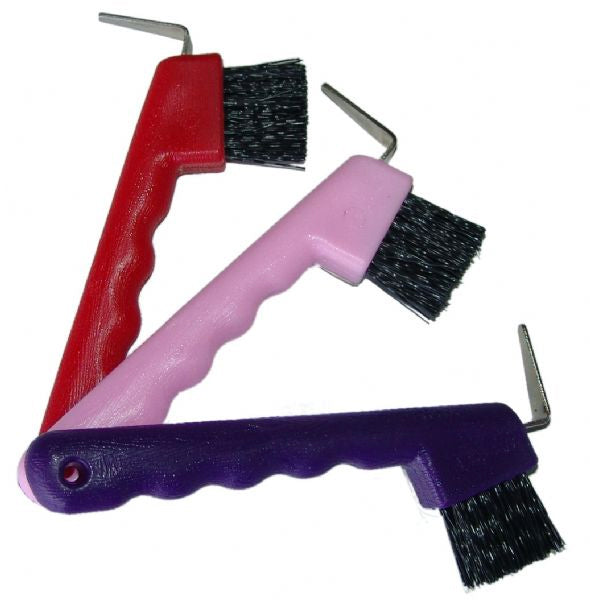 Hoof Pick with Brush Plastic