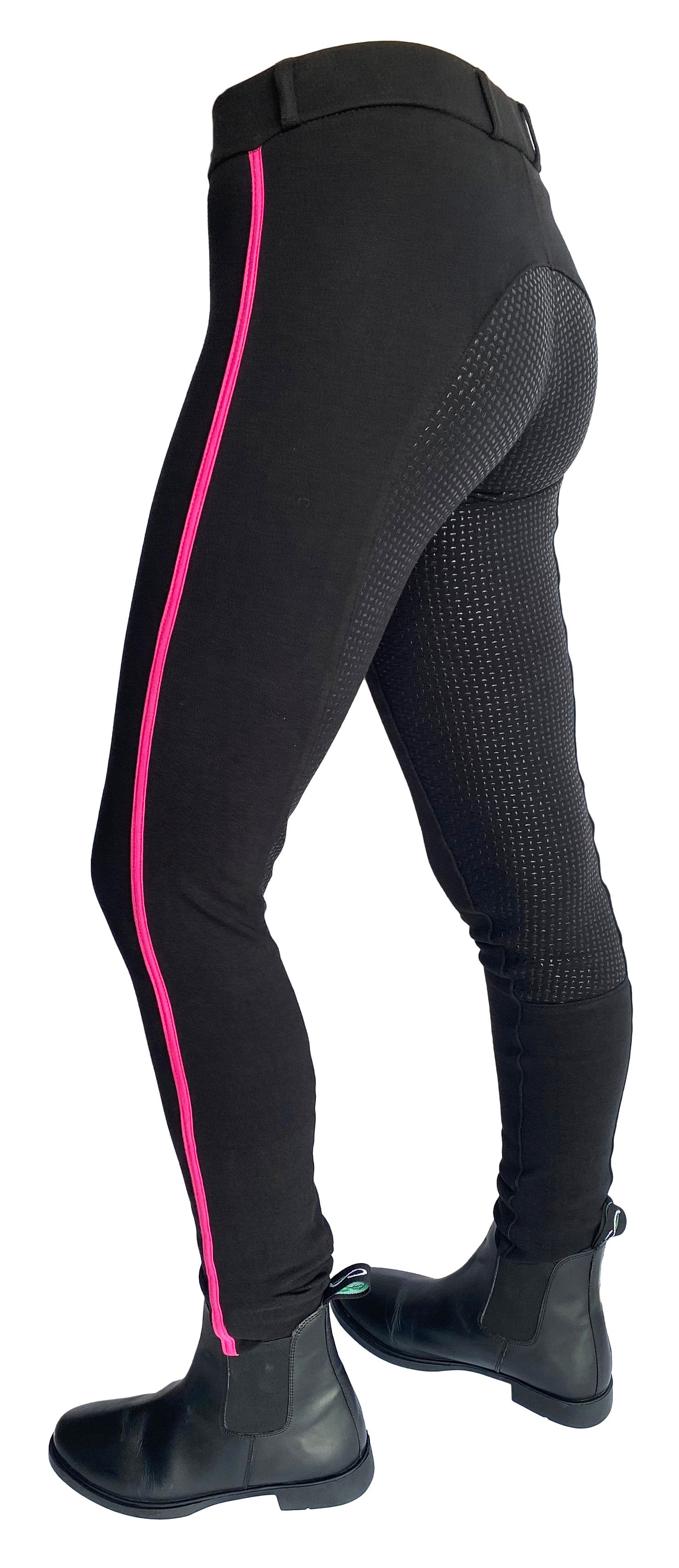 CA Stripe Pullon Ladies w/Grip Black/Pink / 8