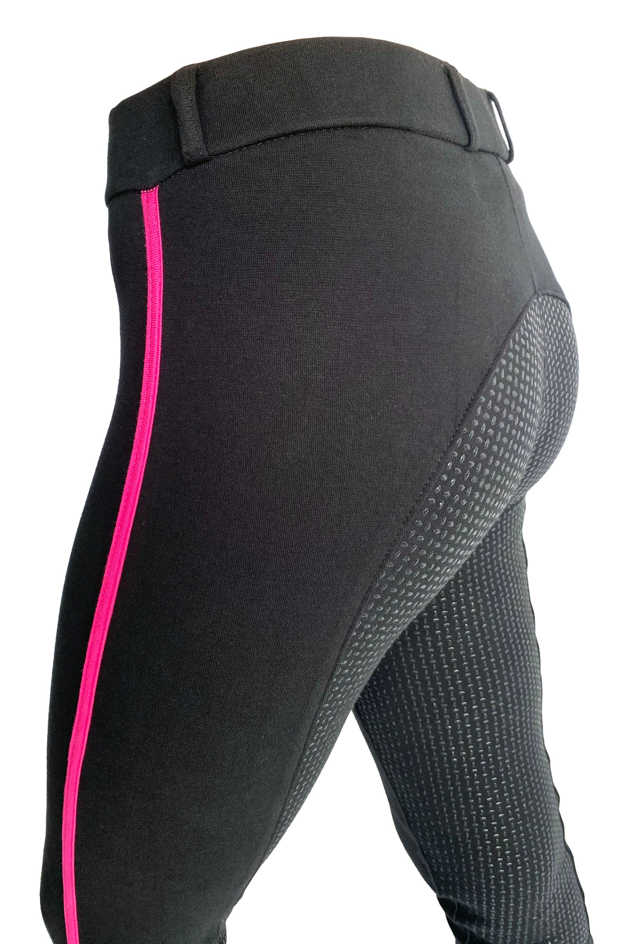 CA Stripe Pullon Ladies w/Grip Black/Pink / 8